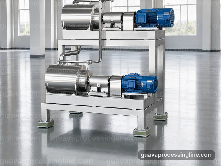 Industrial Guava Puree Processing Line: Process Scope And Configuration Interface industrial guava puree processing line, process scope and configuration: pulping with staged seed refinement section connection view